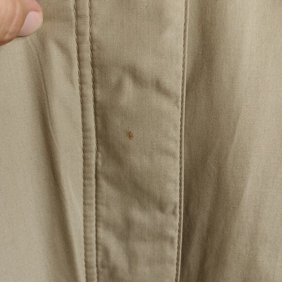 THE TOTES COAT Women's Vintage 80s Tan Button Up Rain Trench Coat Pockets Sz 18½ - Picture 12 of 13